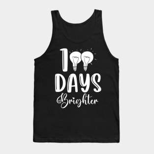 100 Days Brighter Funny 100th Day Of School Teacher Tank Top